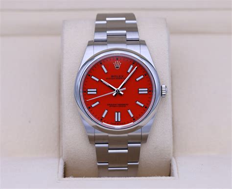 rolex oyster perpetual red face|rolex oyster perpetual date.